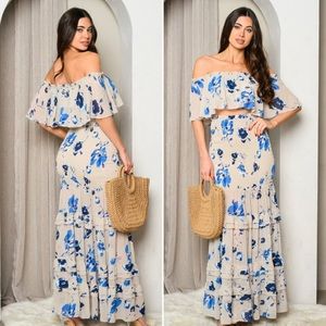 COPY - 2 piece set  streatch floral day wear or night wear outfit